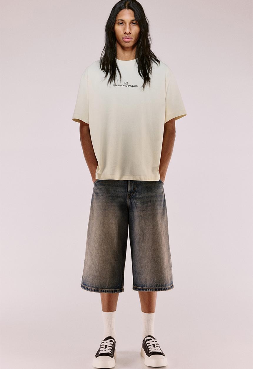 H&M - Loose fit t-shirt - light beige basquiat