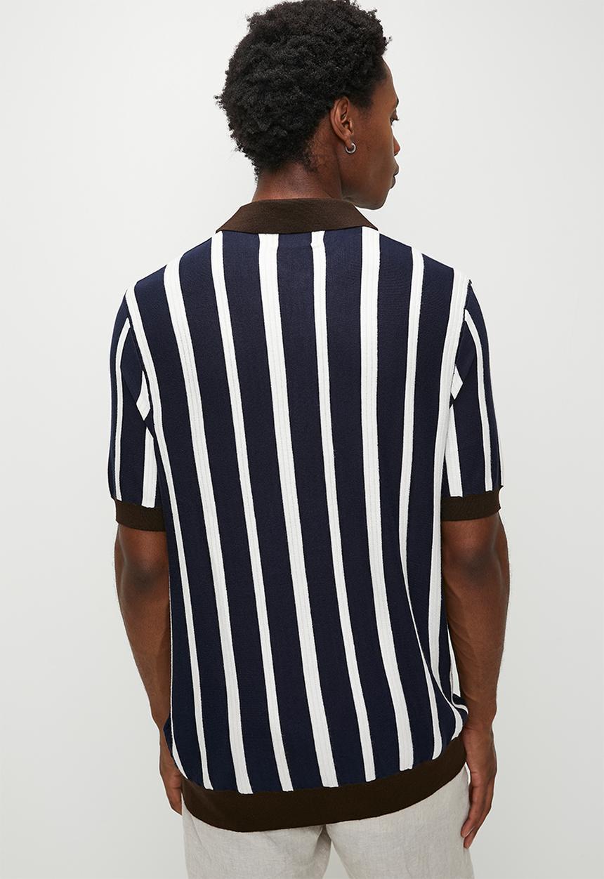 Ben Sherman - Raised Stripe Polo - Dark Navy