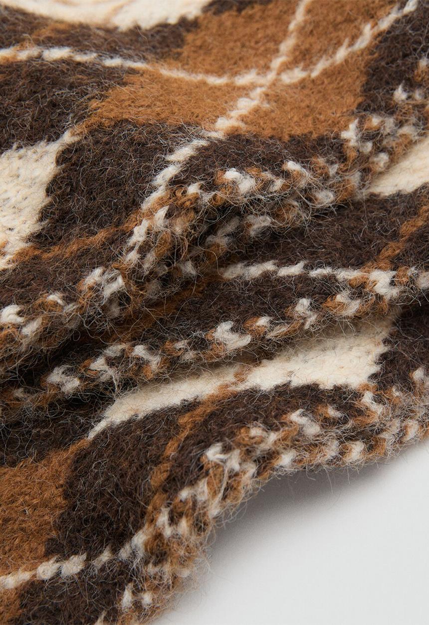 MANGO - Rombos scarf-brown