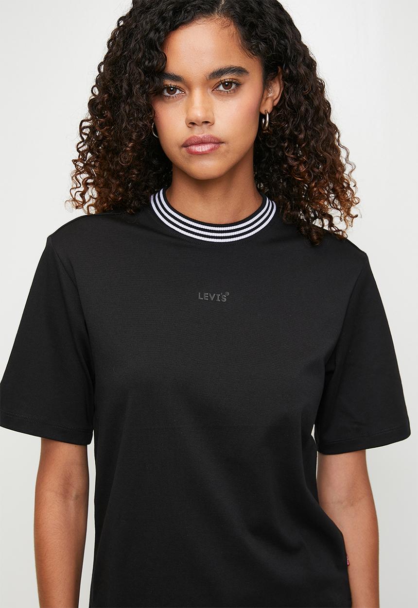 Levi’s® - Momo Mock Striped Neck Tee - Black