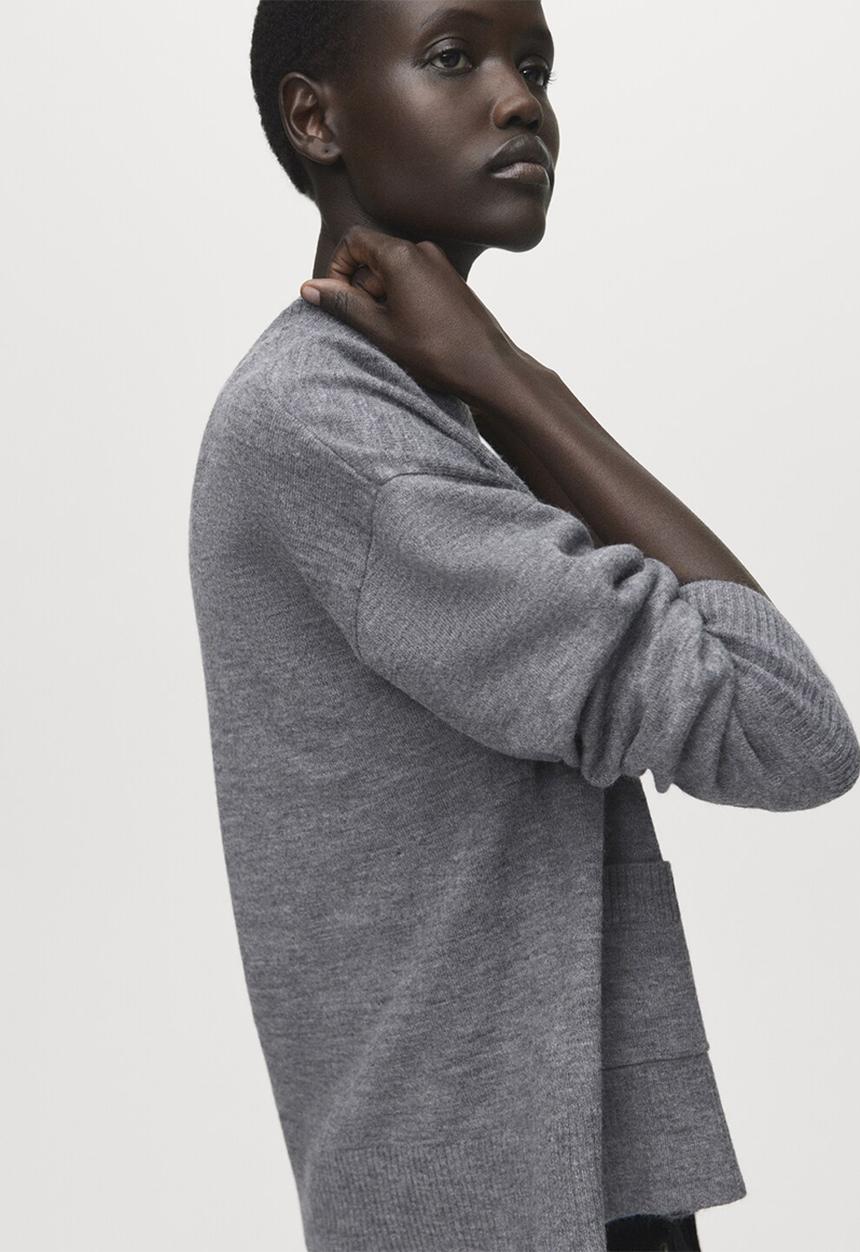 MANGO - Cardigan nekko - medium gray