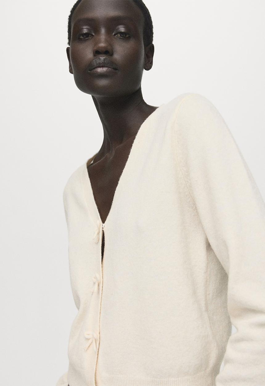 MANGO - Cardigan lady - light beige