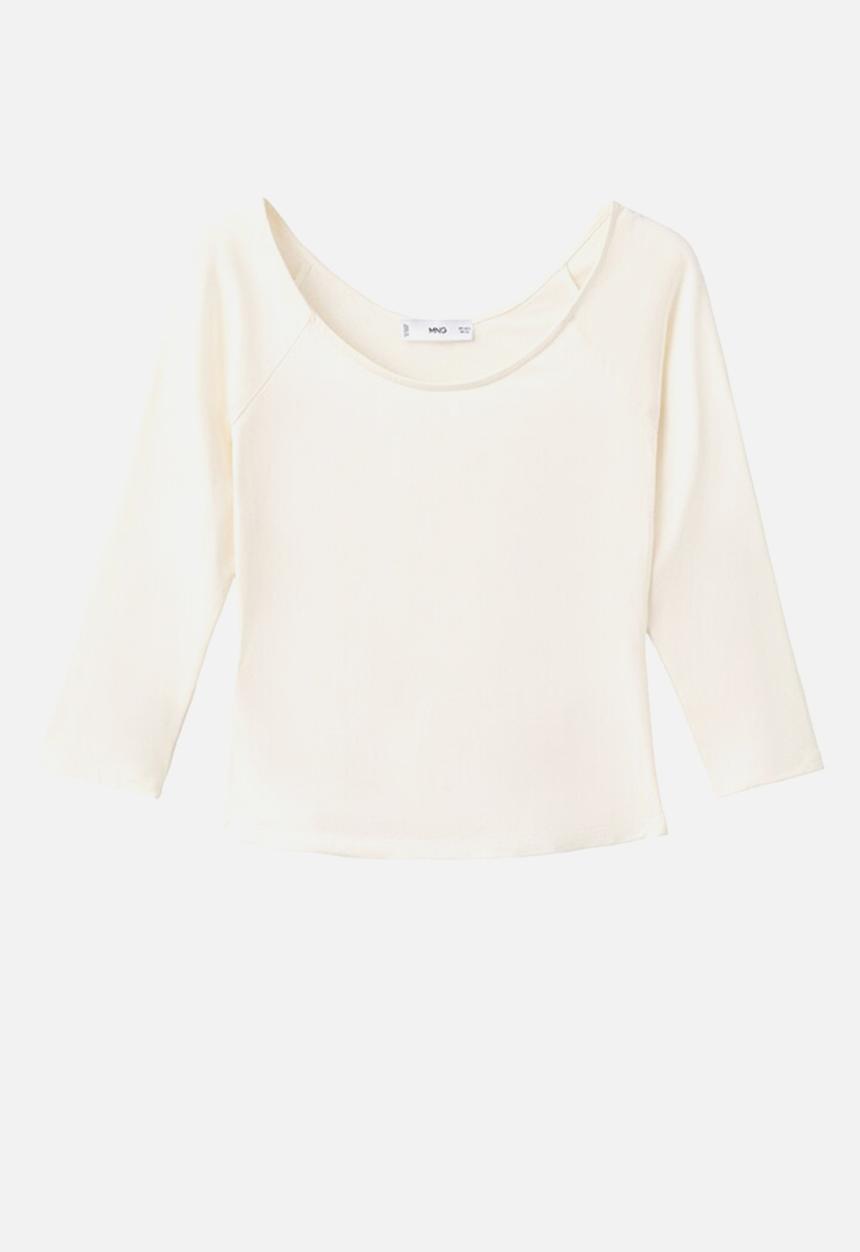 MANGO - T-shirt llopi - light beige