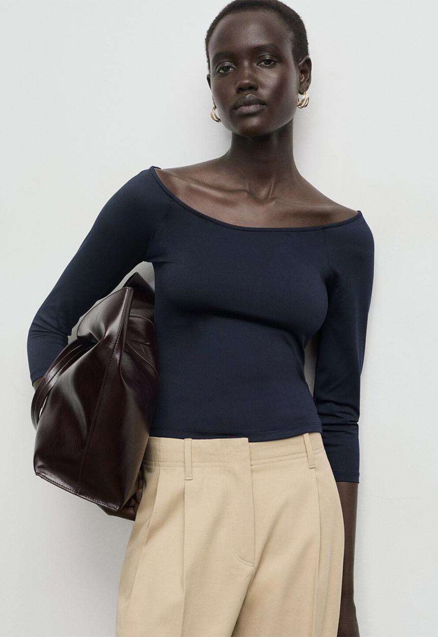 MANGO - T-shirt llopi - navy