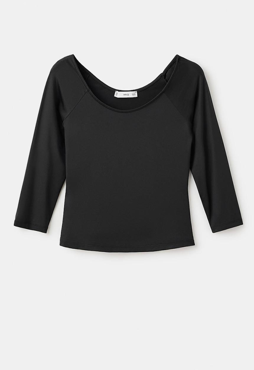 MANGO - T-shirt llopi - black