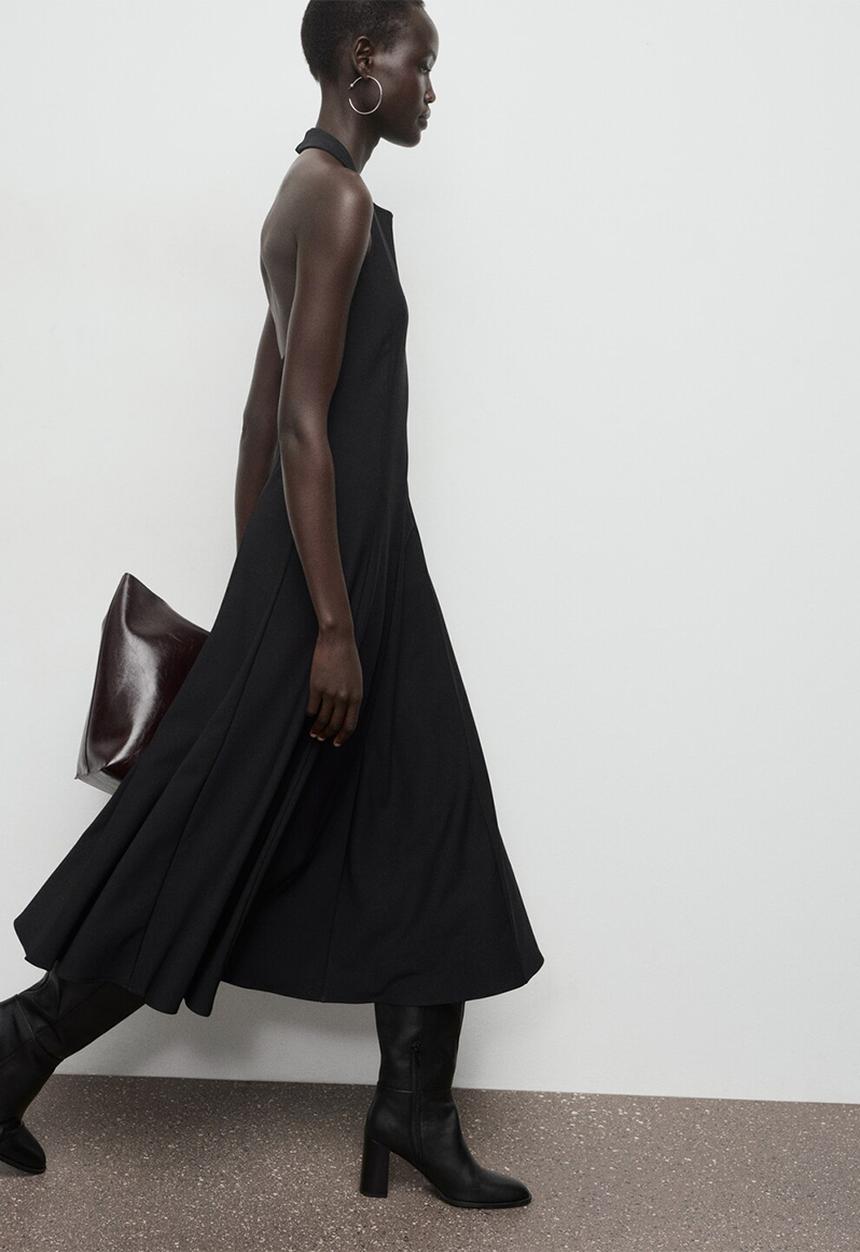 MANGO - Dress pepli - black