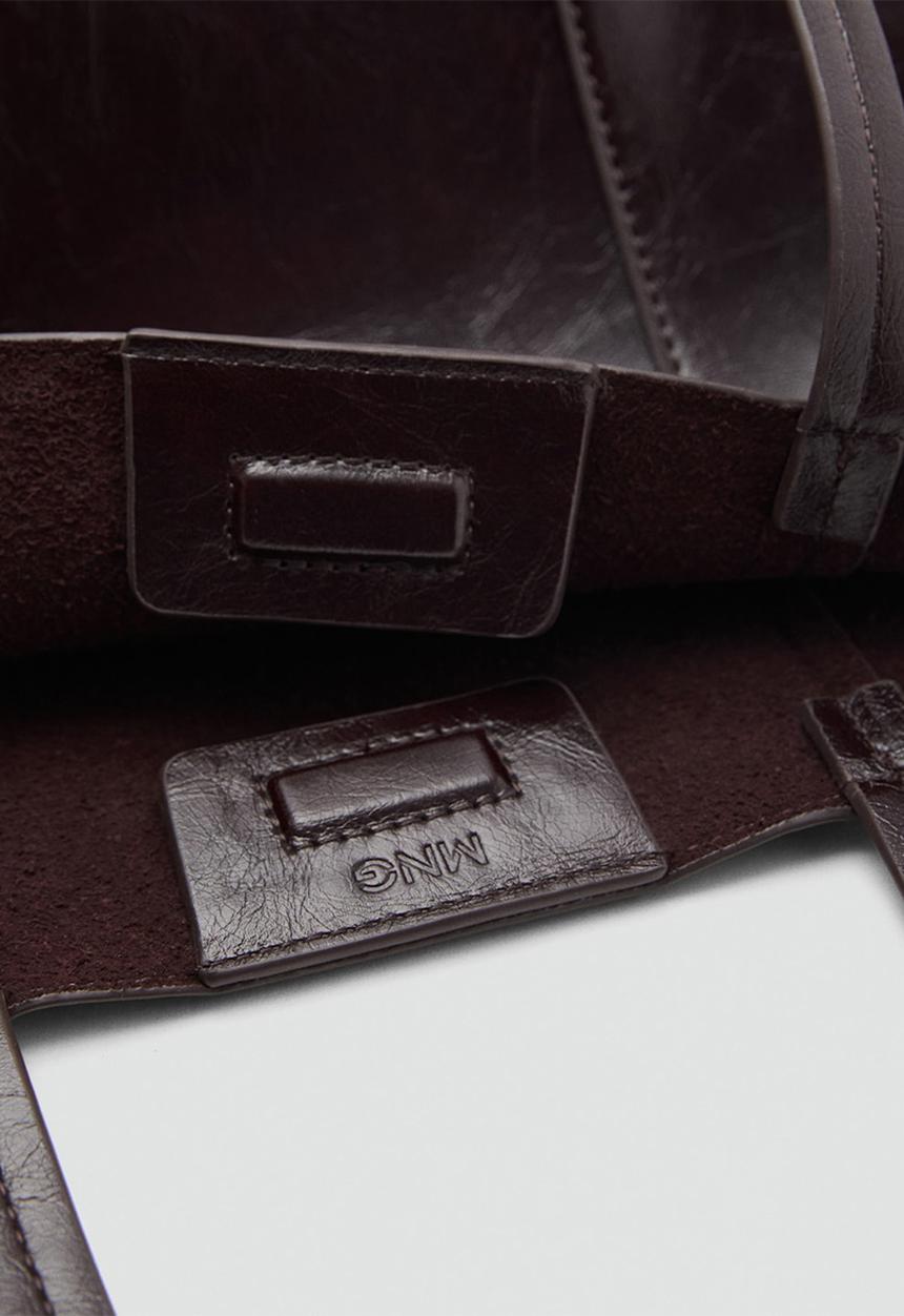 MANGO - Bolso M Oliver Shopper - Dark Chocolate