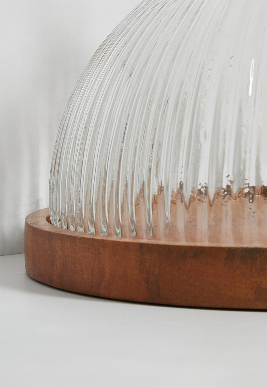 Sixth Floor - Wooden Cake Stand with Glass Dome - Natural