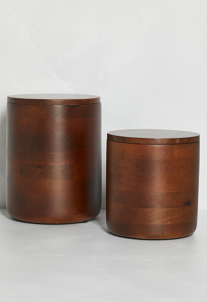 Sixth Floor - Wooden Canister - Dark Brown