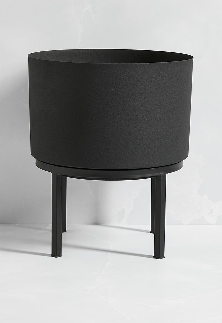 Sixth Floor - Round Standing Planter - Black
