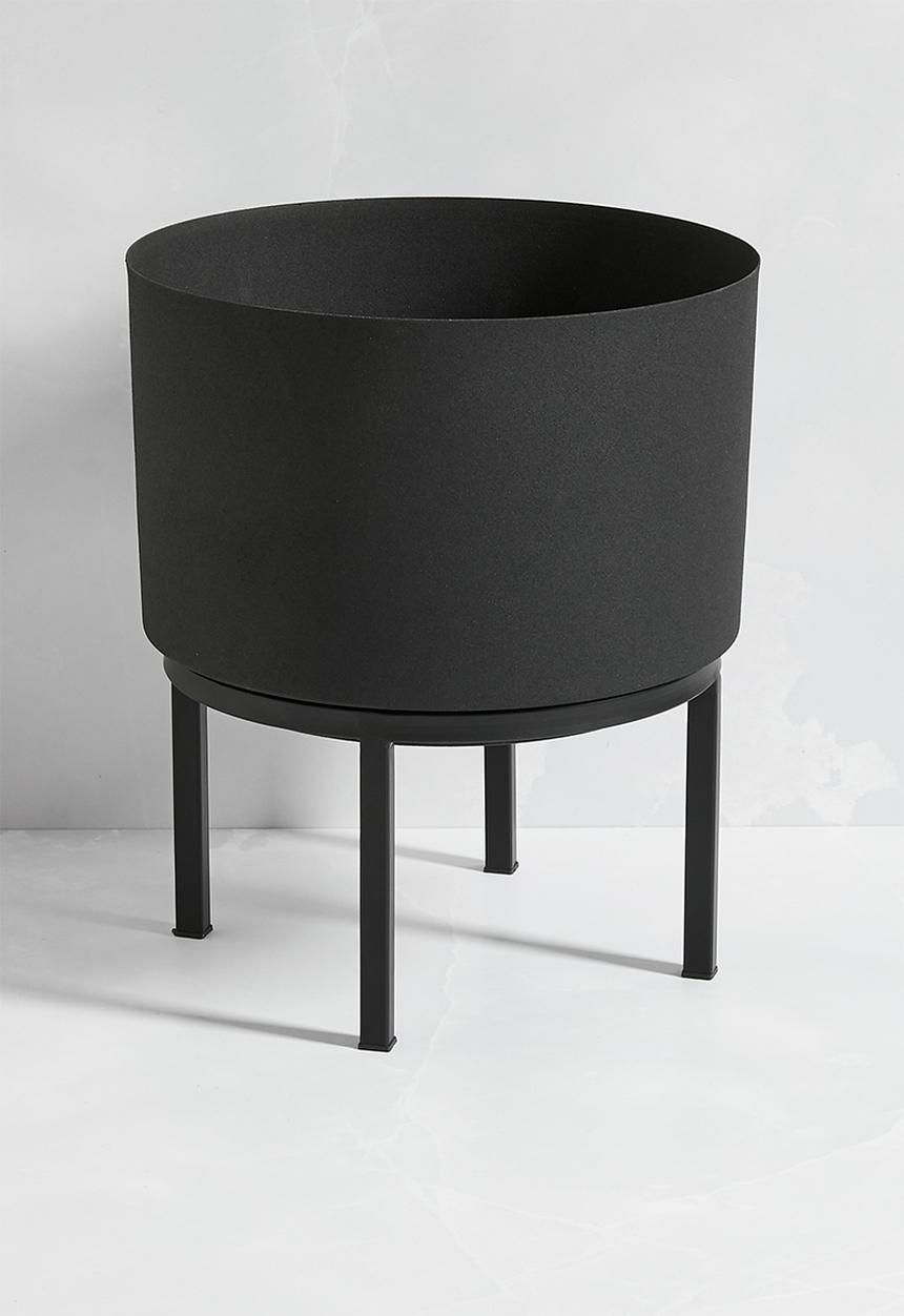 Sixth Floor - Round Standing Planter - Black