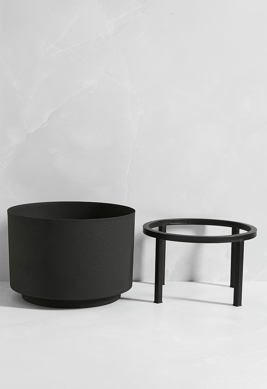 Sixth Floor - Round Standing Planter - Black