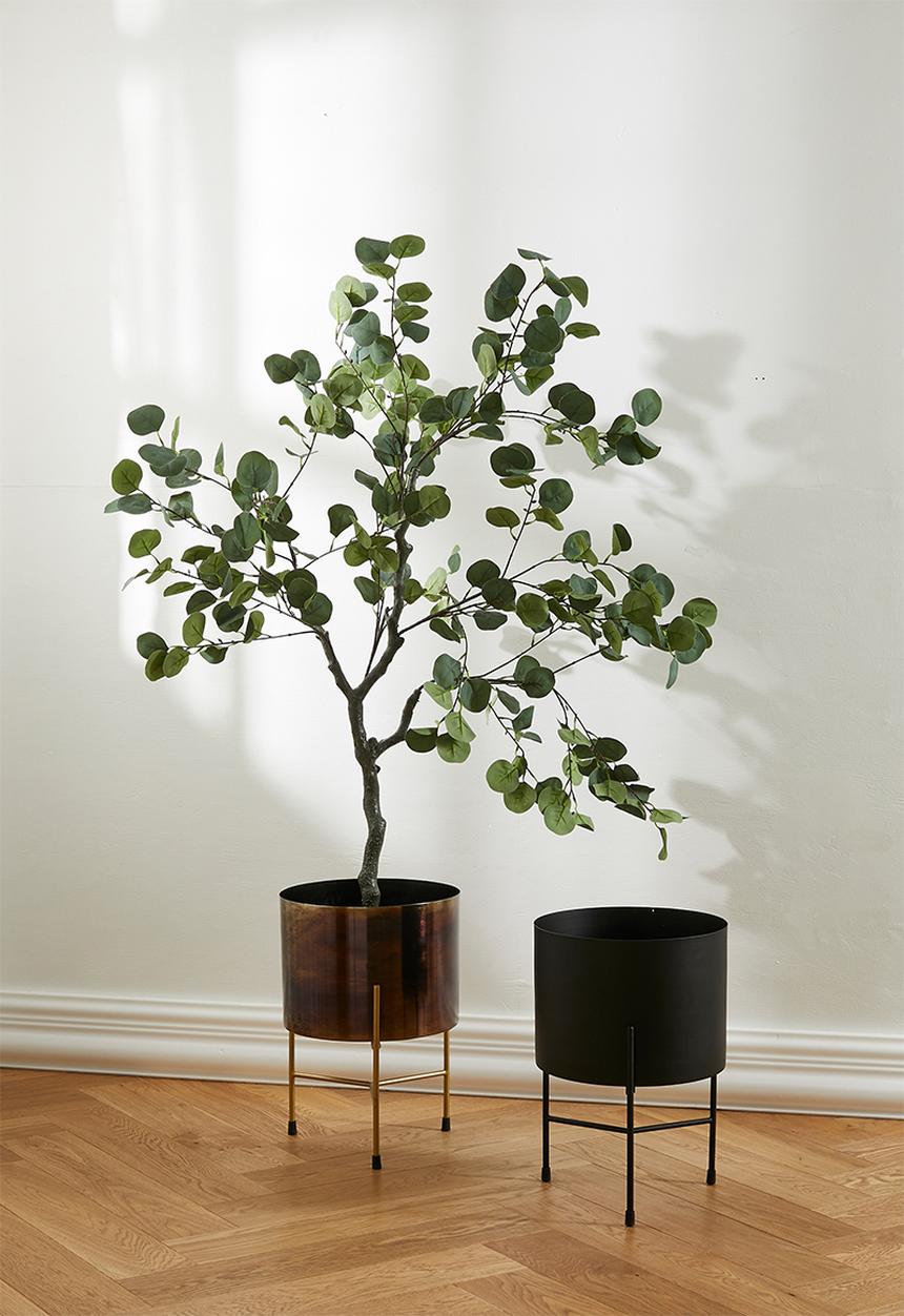 Sixth Floor - Distressed Planter on Stand - Brass