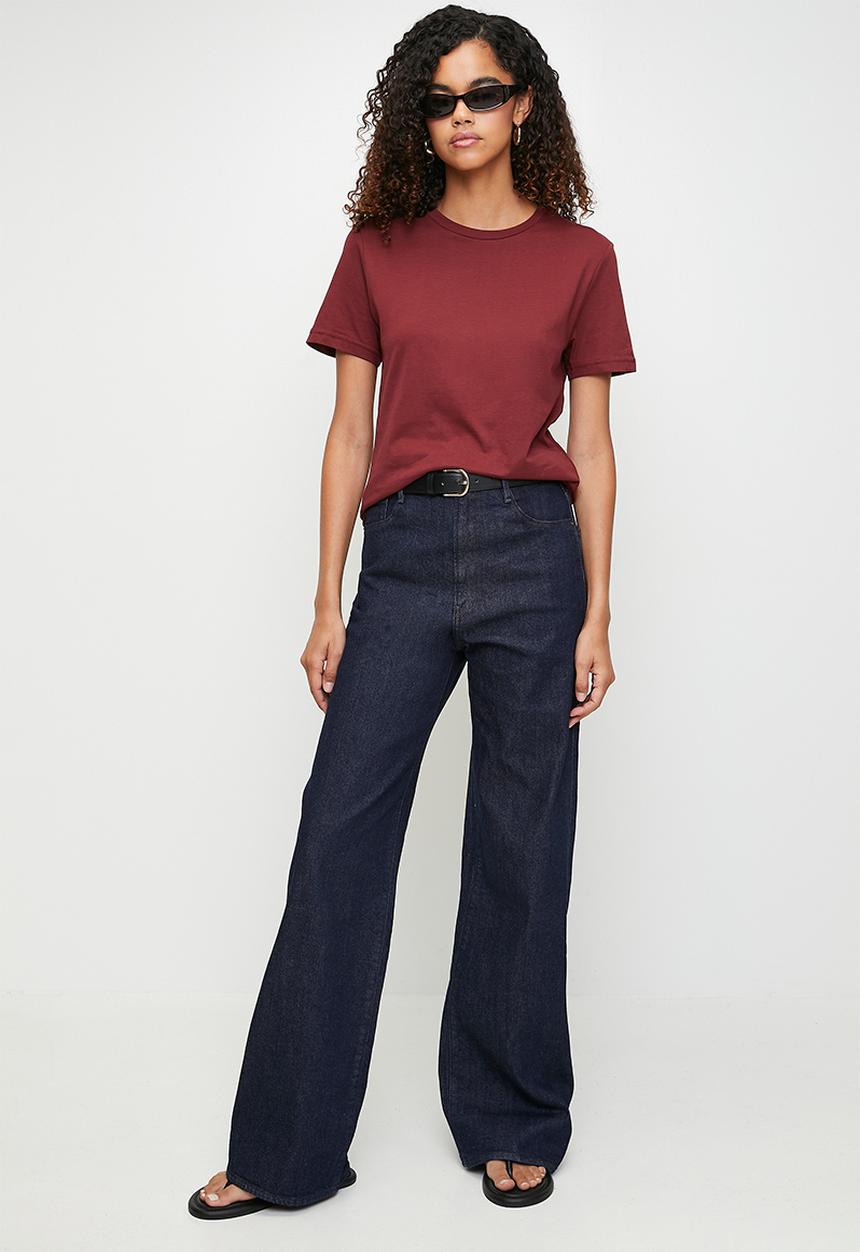 MANGO - T-shirt Chals - Dark Red