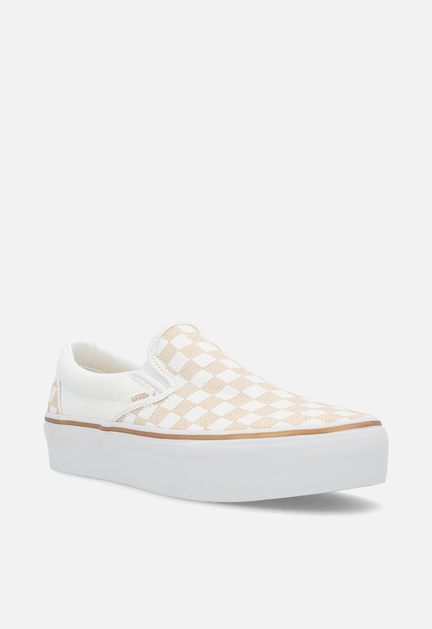 Vans - Classic Slip-On Platform - Metallic Checkrbrd Gold