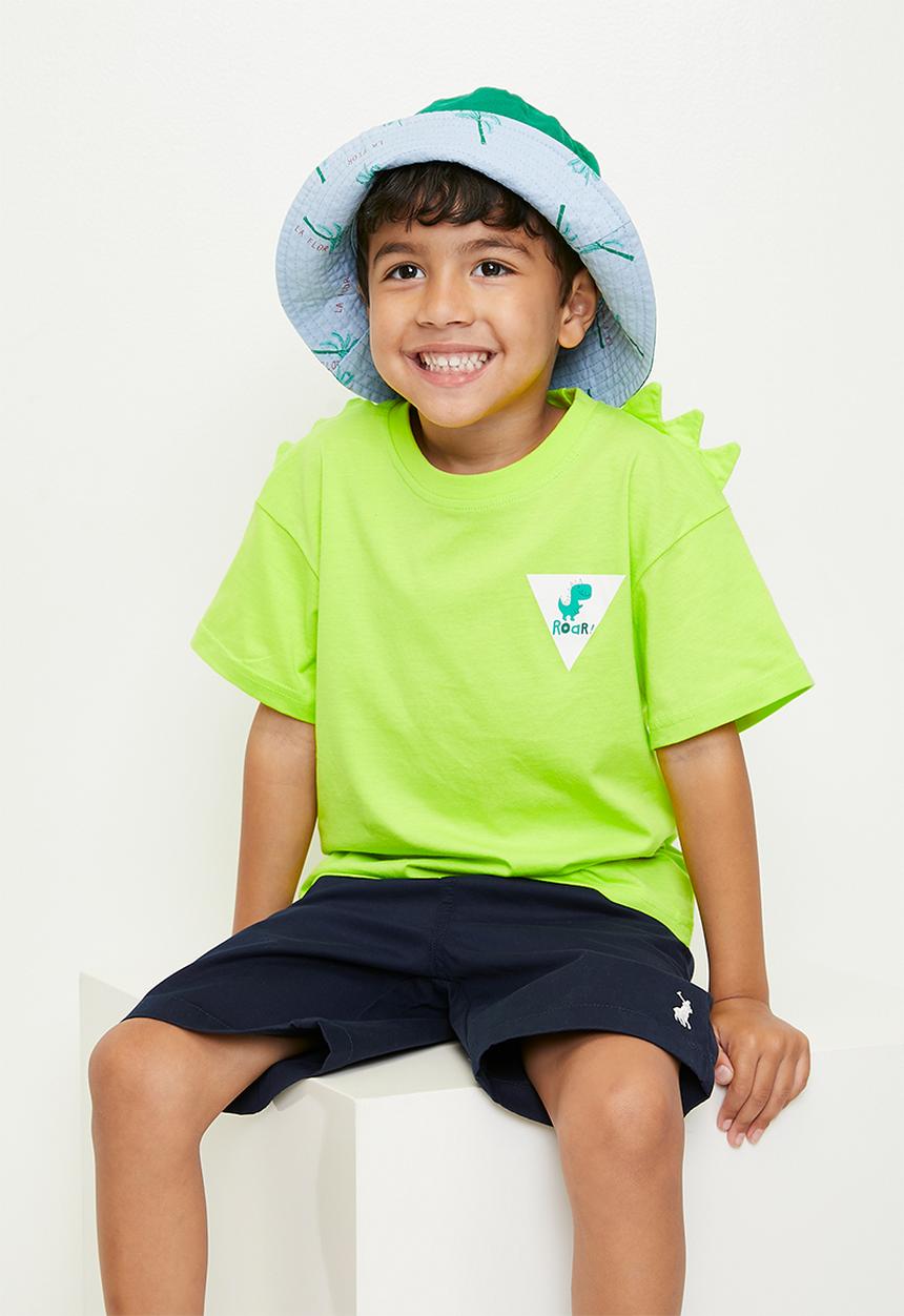 Pop Candy - Tee with 3D dino spikes - bright green 