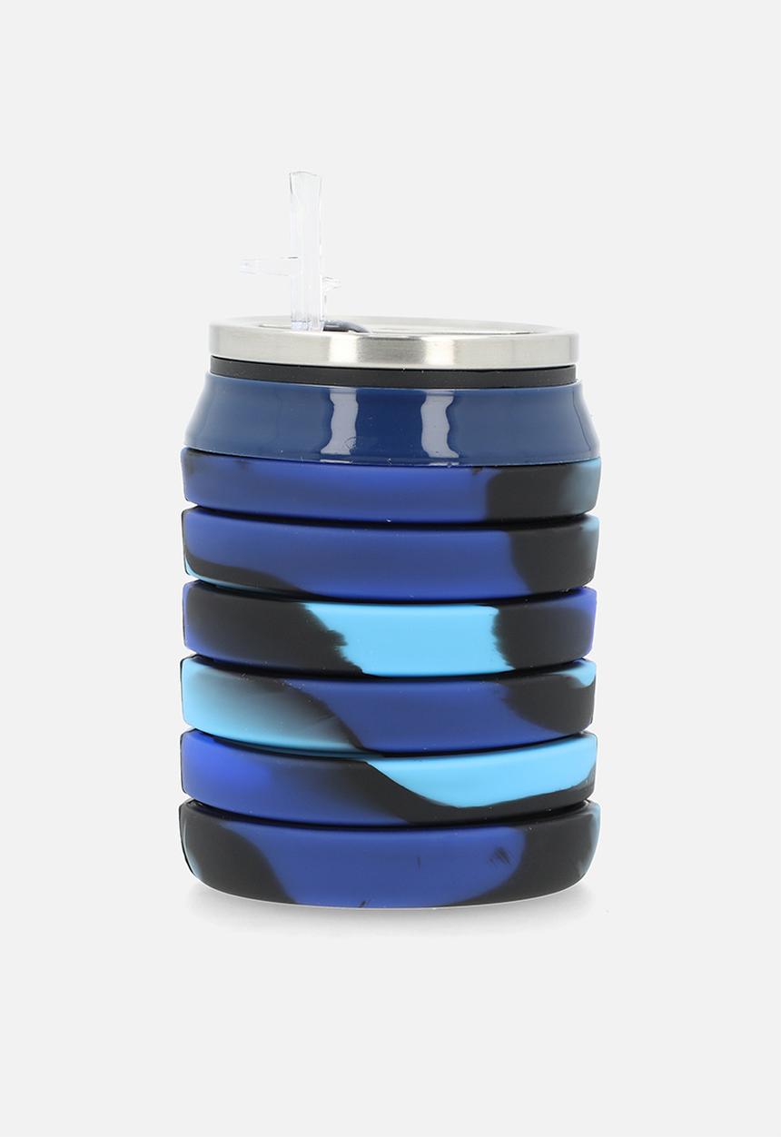 Pop Candy - Collapsible silicone water bottle - blue multi