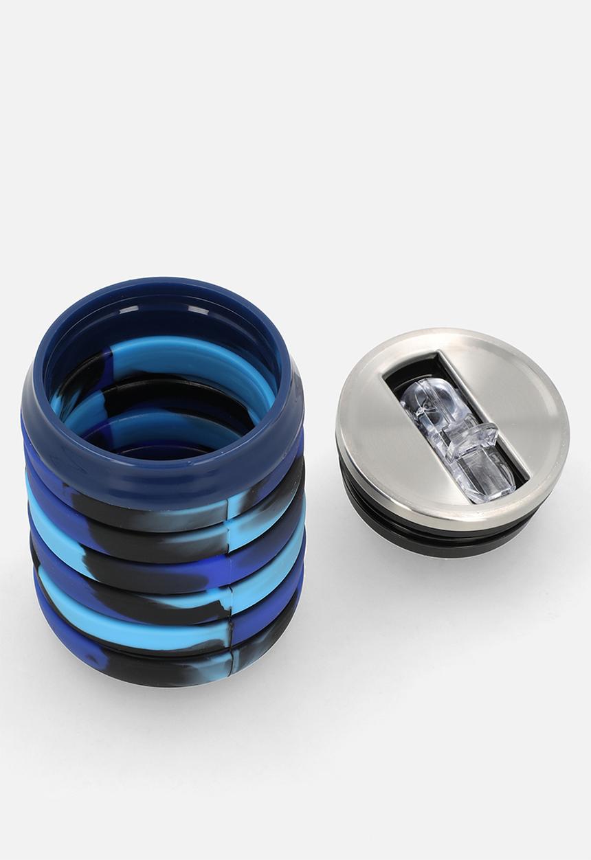 Pop Candy - Collapsible silicone water bottle - blue multi