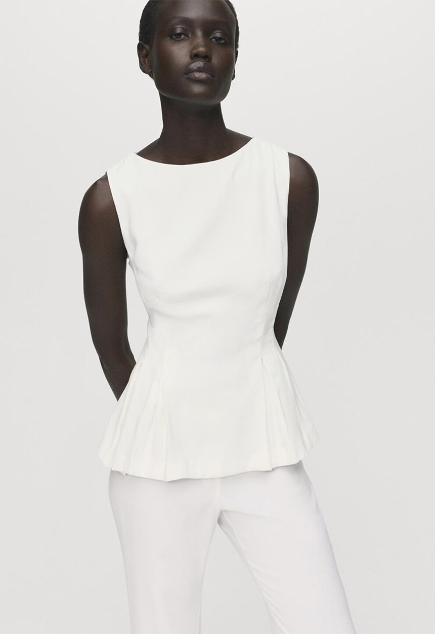MANGO - Top Naia - White