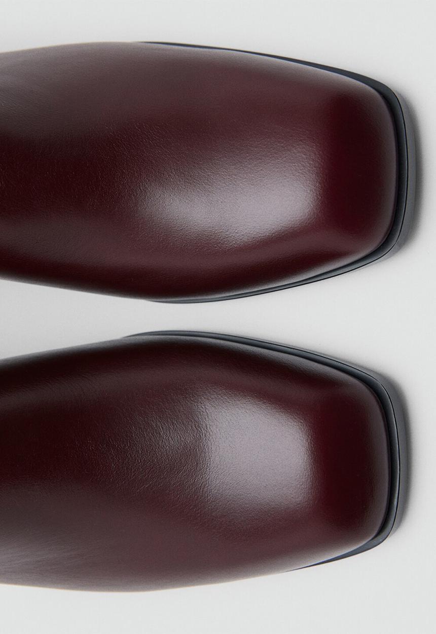 MANGO - Cowe leather boot - dark red