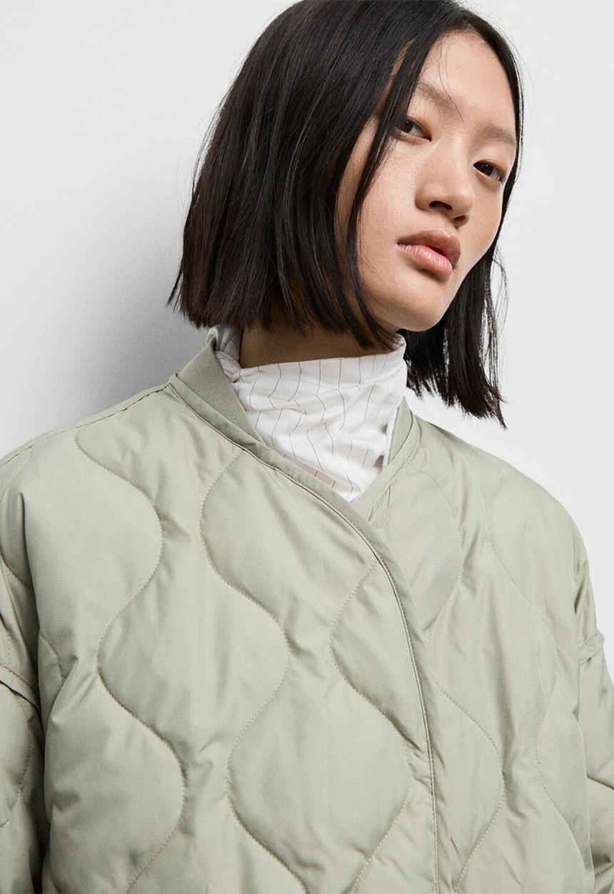 MANGO - Puffer coat nat - light pastel green