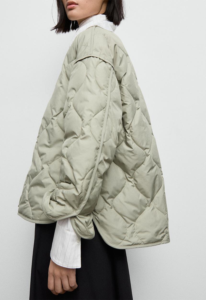 MANGO - Puffer coat nat - light pastel green