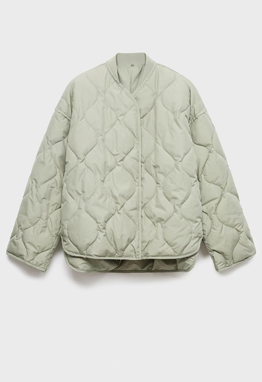 MANGO - Puffer coat nat - light pastel green