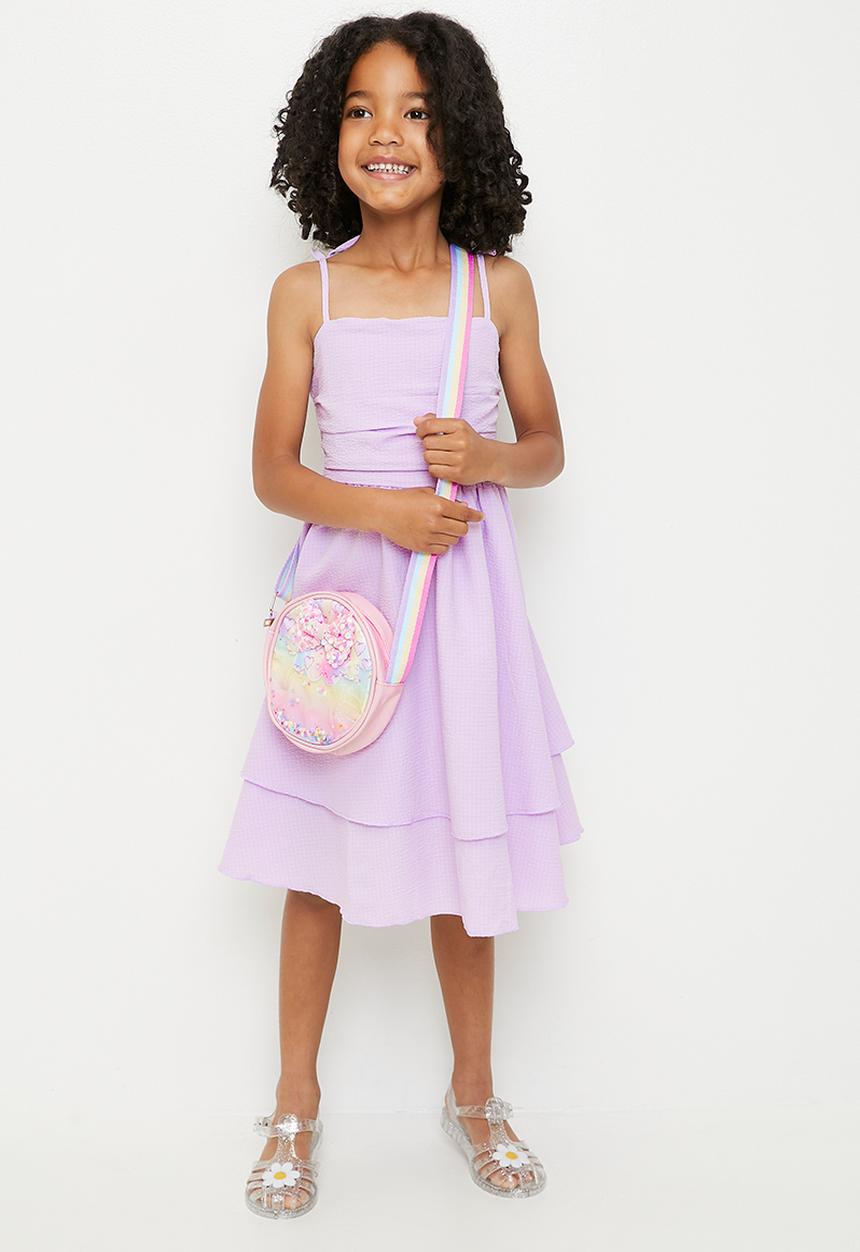 Pop Candy - Shirred back dress with layered skirt - light purple