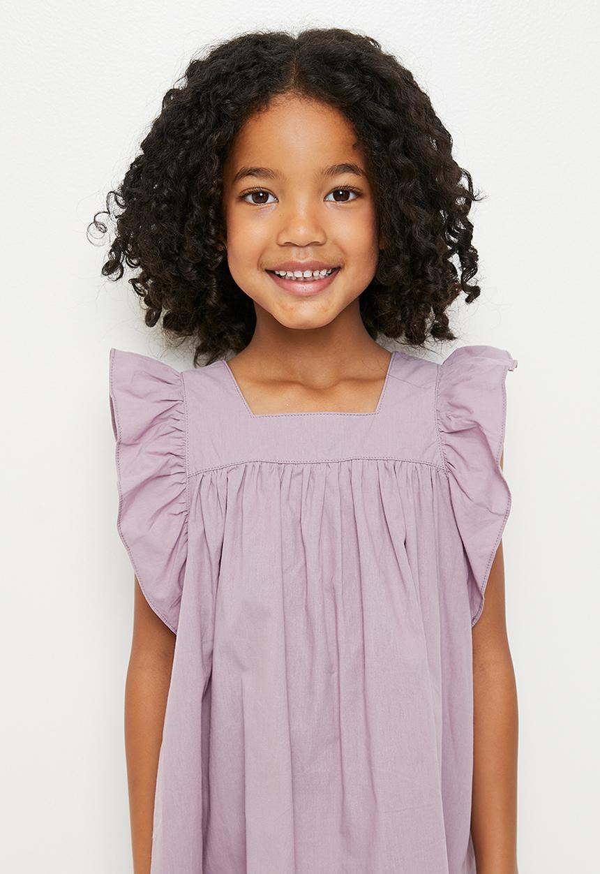 Pop Candy - Babydoll dress with ruffle sleeves - pale purple