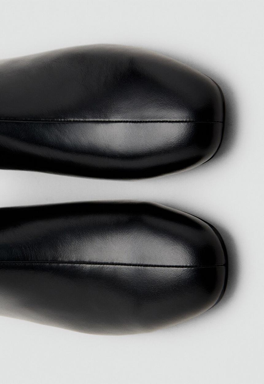 MANGO - Clue leather boot - black