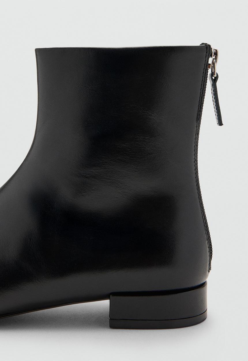MANGO - Clue leather boot - black