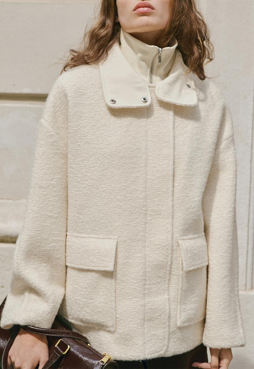 MANGO - Jacket woody - light beige