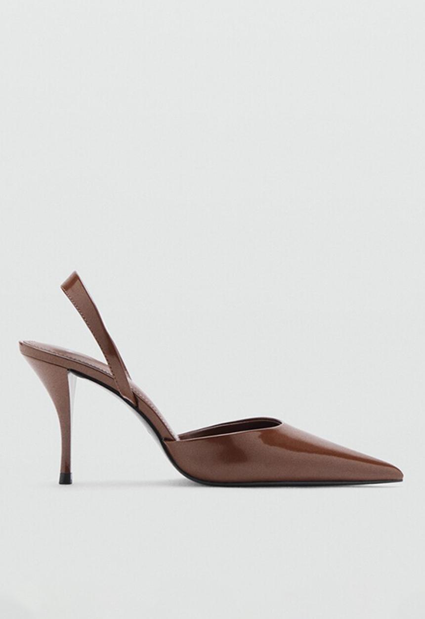 MANGO - Amber heel - dark brown