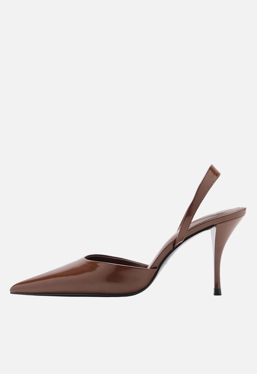 MANGO - Amber heel - dark brown