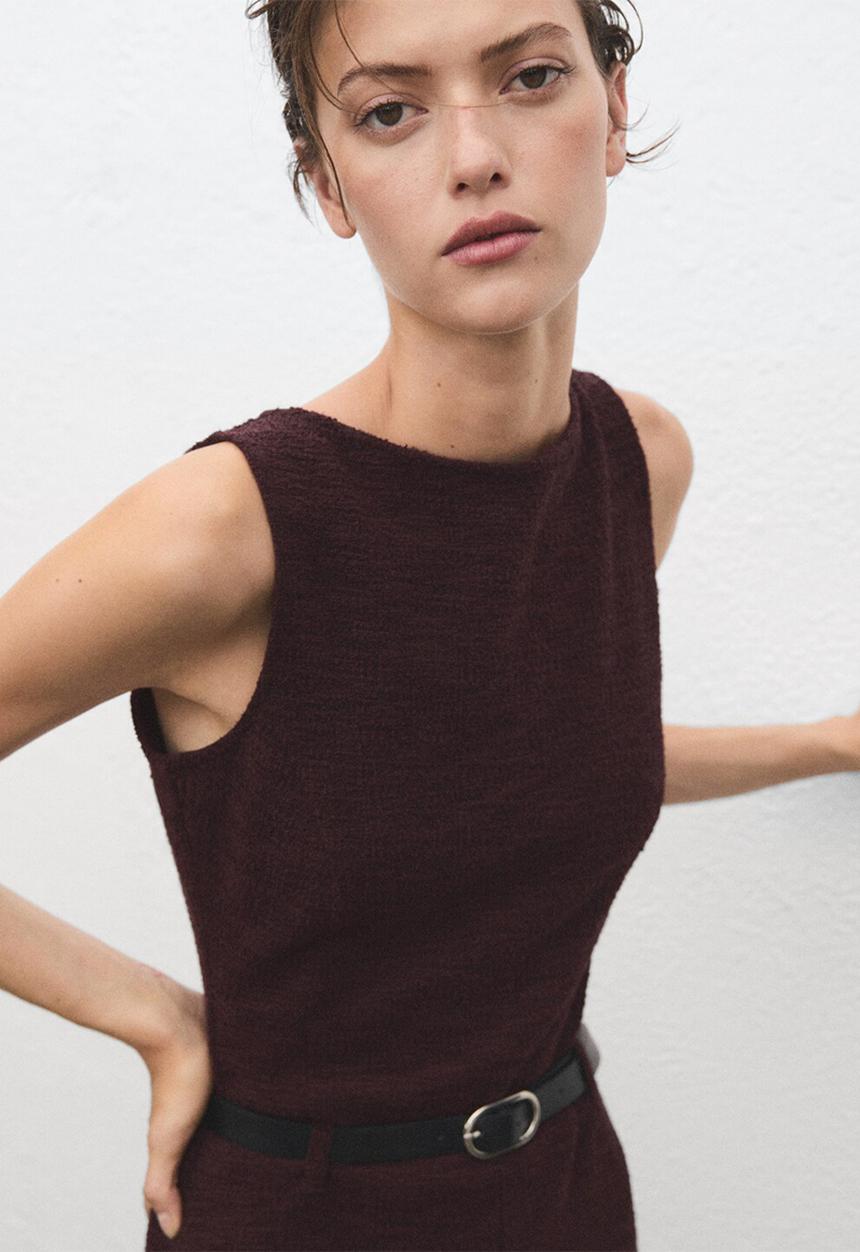 MANGO - Jumpsuit beltino - dark red
