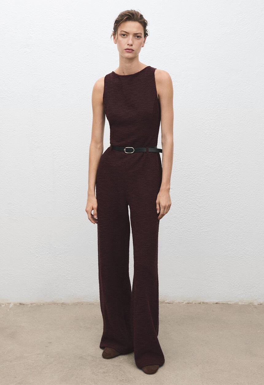 MANGO - Jumpsuit beltino - dark red