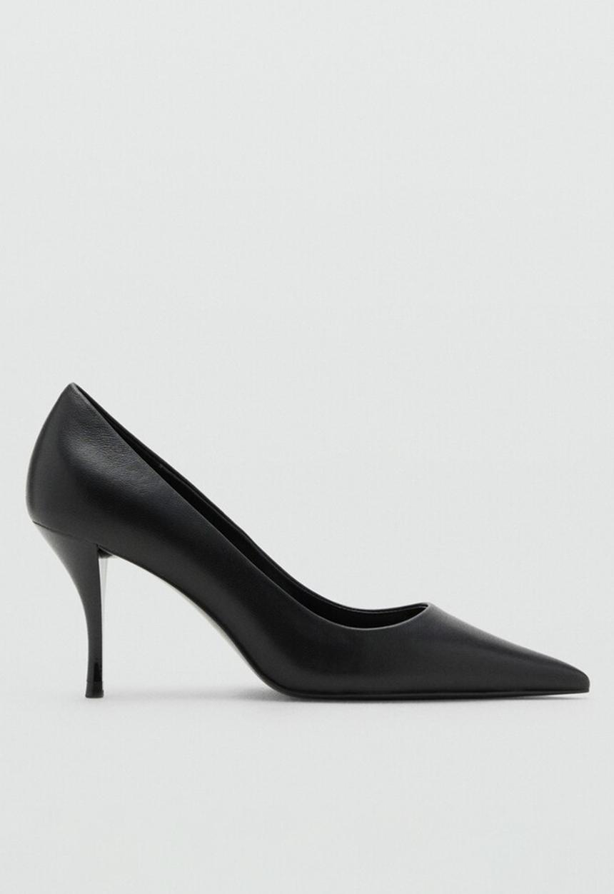 MANGO - Sota leather heel - black