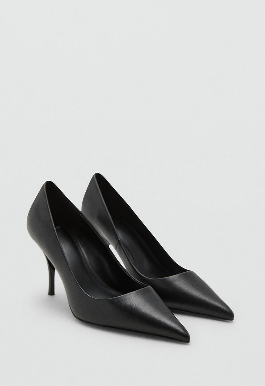 MANGO - Sota leather heel - black
