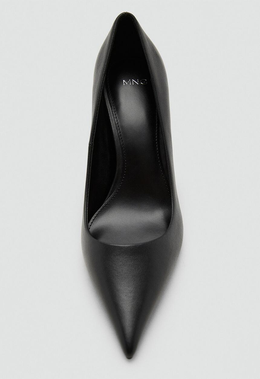 MANGO - Sota leather heel - black