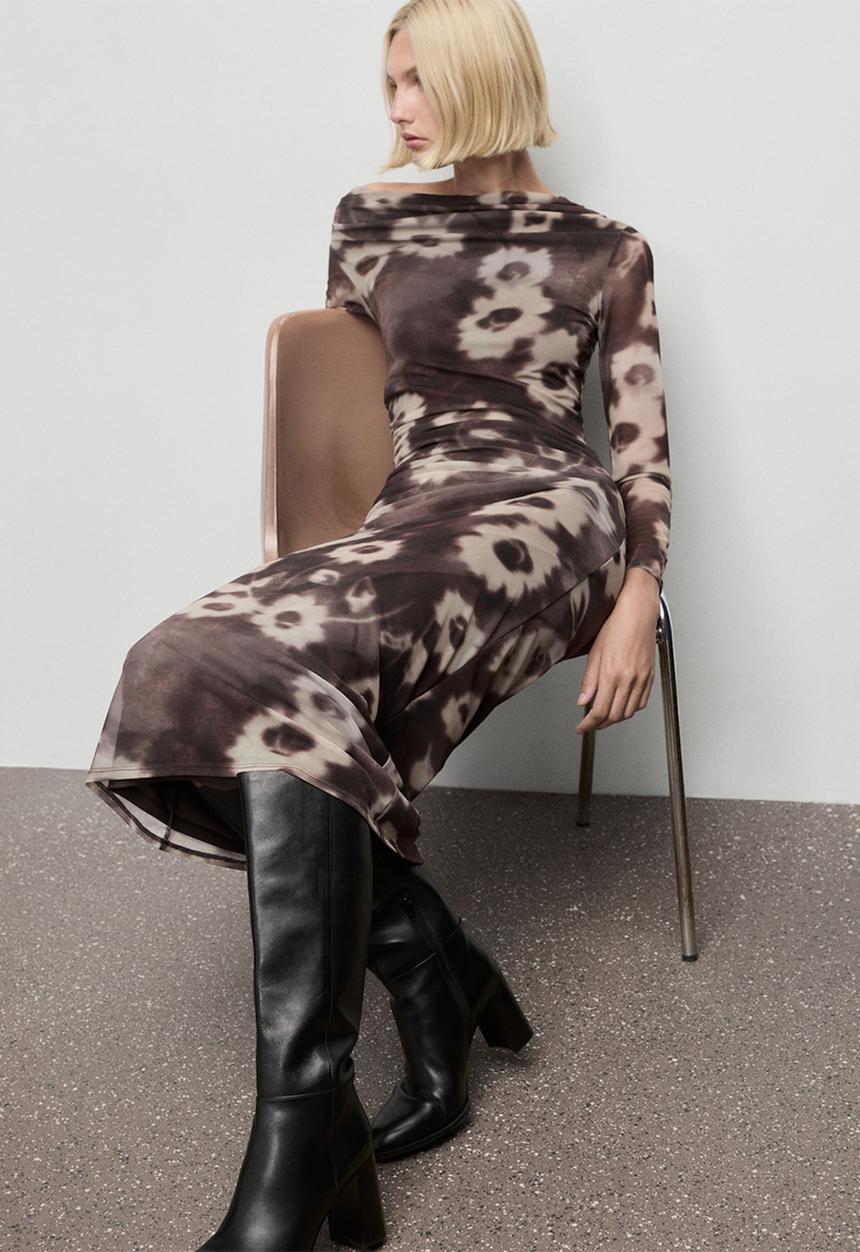 MANGO - Dress amaia - brown