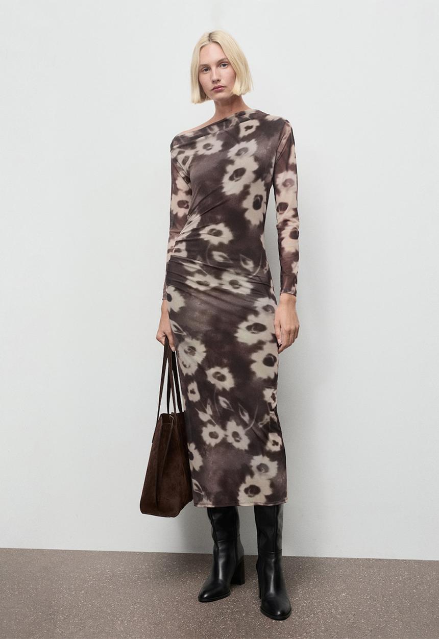 MANGO - Dress amaia - brown