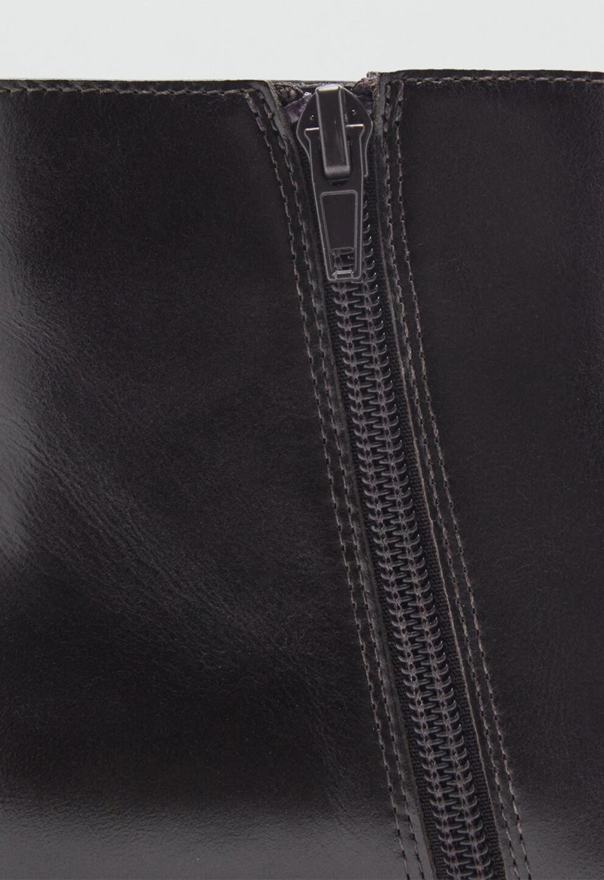 MANGO - Stress leather boot - dark brown