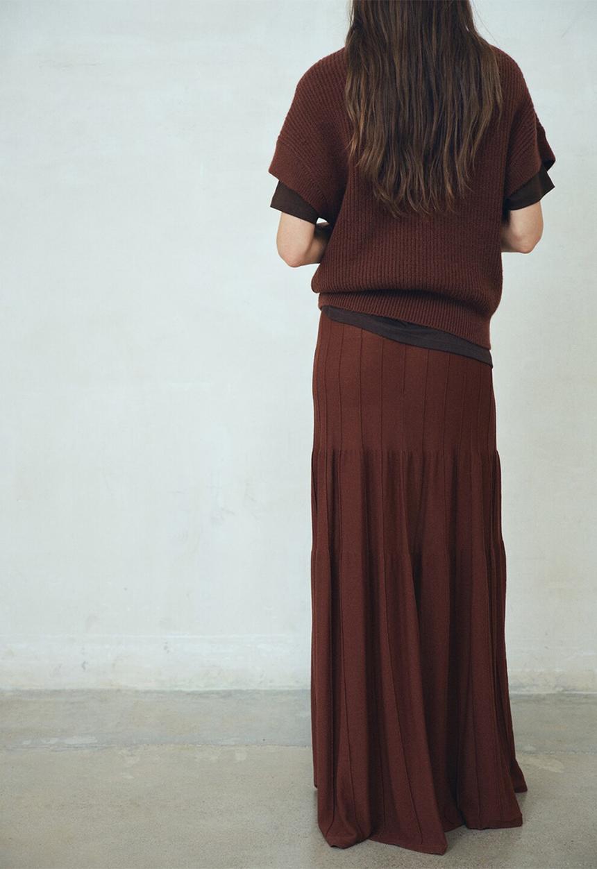 MANGO - Skirt choco - brown