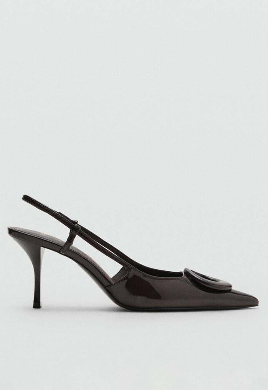 MANGO - Clea heel - dark brown