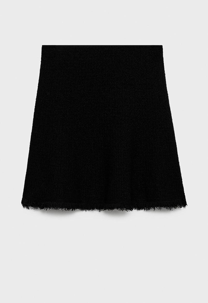 MANGO - Skirt fringes - black
