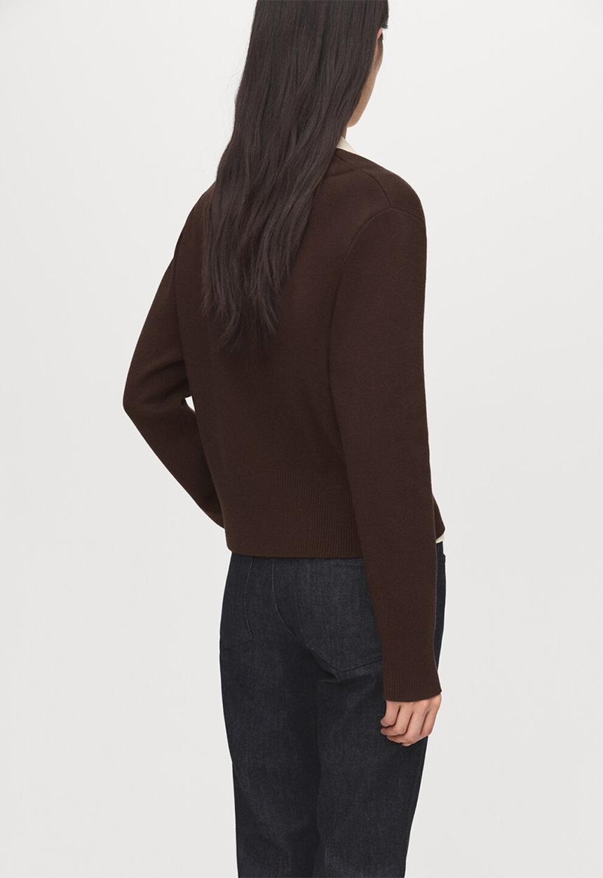 MANGO - Cardigan anita - dark brown