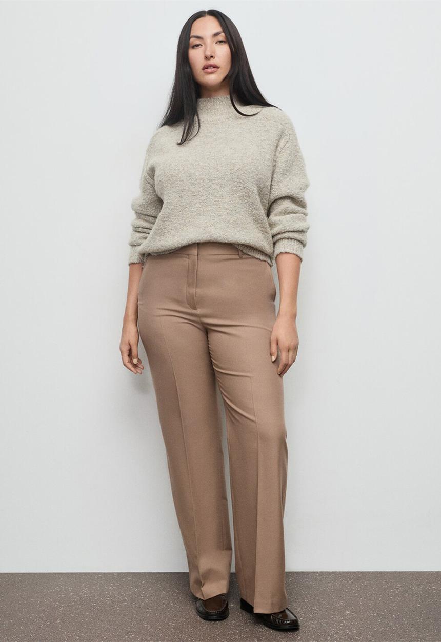 MANGO - Trousers natalie - medium brown