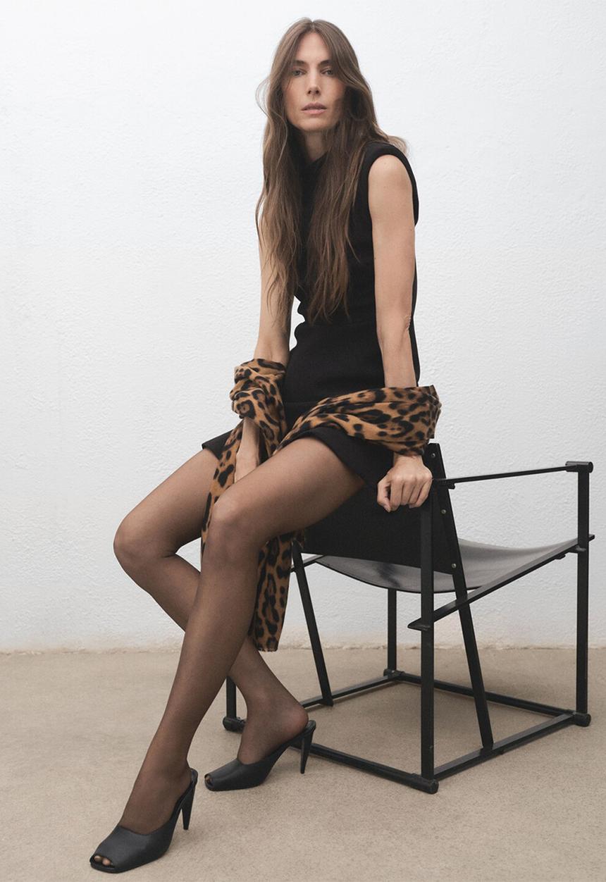 MANGO - Leopardo scarf-brown