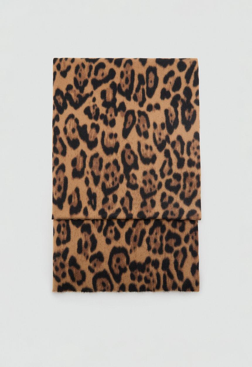 MANGO - Leopardo scarf-brown