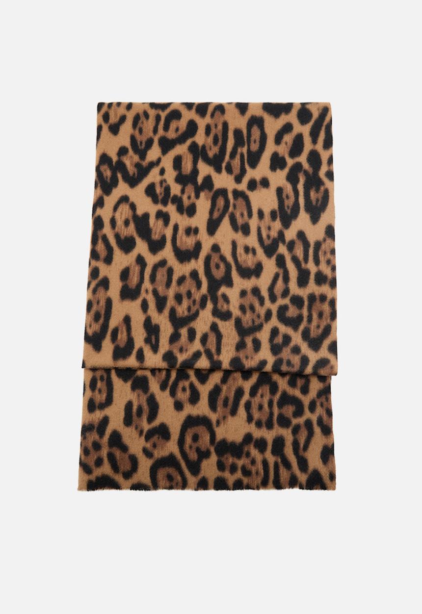 MANGO - Leopardo scarf-brown